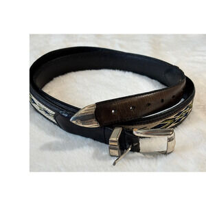 Vintage John Blair Brown Imported Leather Cowgirl‎ Cowboy Western Belt | Size XL